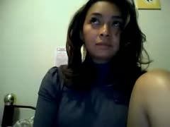 Elegant Latina friend playing with herself upskirt